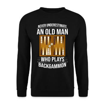 Backgammon Board Game Player Game Rules - Unisex Sweatshirt - black - Front - Alina (178cm) & Michal (187cm)