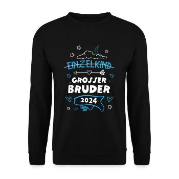 Großer Bruder 2024 Baby - Unisex Pullover - Schwarz - Vorne - Alina (178cm) & Michal (187cm)