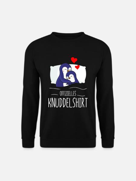 Offizielles Knuddelshirt Pinguin Pyjama Nachthemd - Unisex Pullover - Schwarz