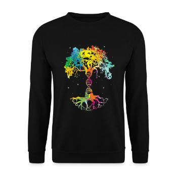 Baum des Lebens DNA Wissenschaft Baum des Wissens - Unisex Pullover - Schwarz - Vorne - Alina (178cm) & Michal (187cm)