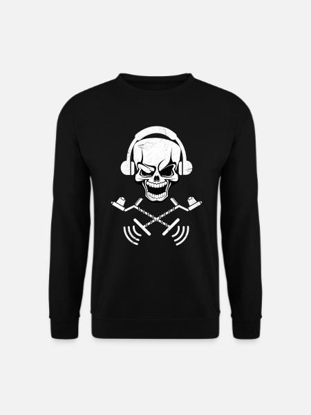 Sondeln Totenkopf Schatzsucher Metalldetektor - Unisex Pullover - Schwarz