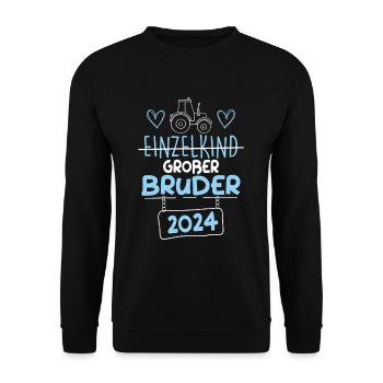 Großer Bruder 2024 - Unisex Pullover - Schwarz - Vorne - Alina (178cm) & Michal (187cm)