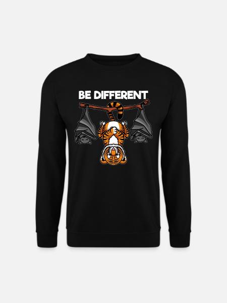 Be Different Tiger mit Fledermäusen - Unisex Pullover - Schwarz