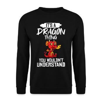 Dragonhead Dragon Funny Cute Fantasy Creatures - Unisex Sweatshirt - black - Front - Alina (178cm) & Michal (187cm)