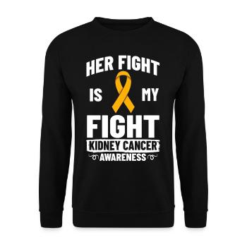 Kidney Cancer Orange Ribbon Awareness Cancer Chemo - Unisex Sweatshirt - black - Front - Alina (178cm) & Michal (187cm)