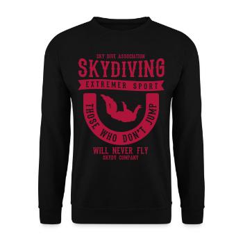 Fallschirmspringer Sprüche Skydiving Sky Dive - Unisex Pullover - Schwarz - Vorne - Alina (178cm) & Michal (187cm)