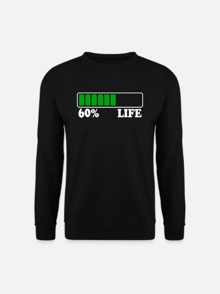 60. Geburtstag 60% Life 60 Jahre Leben Ladebalken - Unisex Pullover - Schwarz
