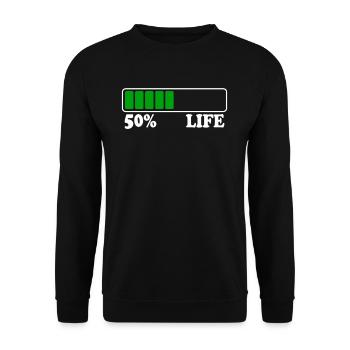 50e anniversaire 50% de vie 50 ans de vie Poutre de chargement - Sweat-shirt Unisexe - noir - Devant - Alina (178cm) & Michal (187cm)