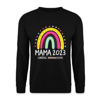 Mama 2023 Loading - Unisex Pullover - Schwarz - Vorne - Alina (178cm) & Michal (187cm)