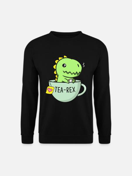 Tea Rex Cute Dinosaur TRex In A Tea Cup - Unisex Pullover - Schwarz