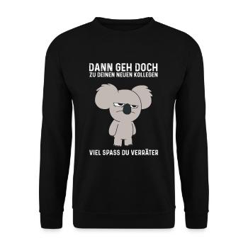 Geh Doch Jobwechsel Kollege Abschied Arbeit - Unisex Pullover - Schwarz - Vorne - Alina (178cm) & Michal (187cm)