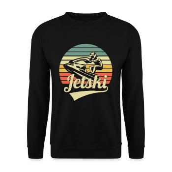 Jet Ski Retro Vintage Sunset Water Scooter Jet Ski - Unisex Pullover - Schwarz - Vorne - Alina (178cm) & Michal (187cm)
