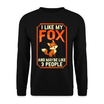 Rotfuchs Fuchs Tier Füchse Lustig Niedlich - Unisex Pullover - Schwarz - Vorne - Alina (178cm) & Michal (187cm)