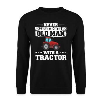 Traktor Landwirt Trecker Ackerschlepper Bauer - Unisex Pullover - Schwarz - Vorne - Alina (178cm) & Michal (187cm)