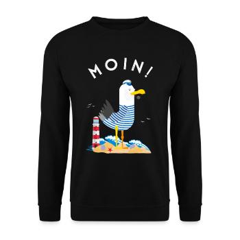Moin Möwe Capitaine Allemagne du Nord Bas-Allemand - Sweat-shirt Unisexe - noir - Devant - Alina (178cm) & Michal (187cm)