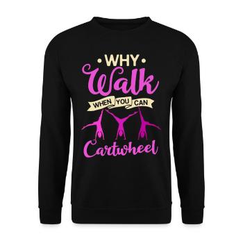 Cartwheel Gymnastique Roue Course Gymnastique Gymnaste - Sweat-shirt Unisexe - noir - Devant - Alina (178cm) & Michal (187cm)