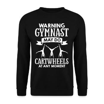 Cartwheel Gymnastique Roue Course Gymnastique Gymnaste - Sweat-shirt Unisexe - noir - Devant - Alina (178cm) & Michal (187cm)