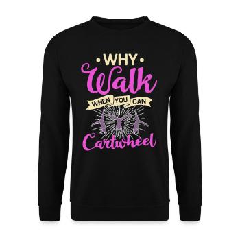 Cartwheel Gymnastique Roue Course Gymnastique Gymnaste - Sweat-shirt Unisexe - noir - Devant - Alina (178cm) & Michal (187cm)