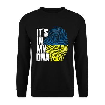 Ukrainian Flag Dna Fingerprint Ukraine - Unisex Pullover - Schwarz - Vorne - Alina (178cm) & Michal (187cm)