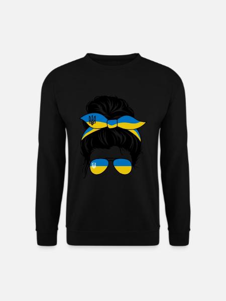 Ukraine Girl Stirnband Starke Frau Dutt Ukraine - Unisex Pullover - Schwarz