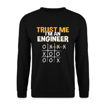 Trust Me Engineer Tic Tac Toe Engineering - Unisex Pullover - Schwarz - Vorne - Alina (178cm) & Michal (187cm)