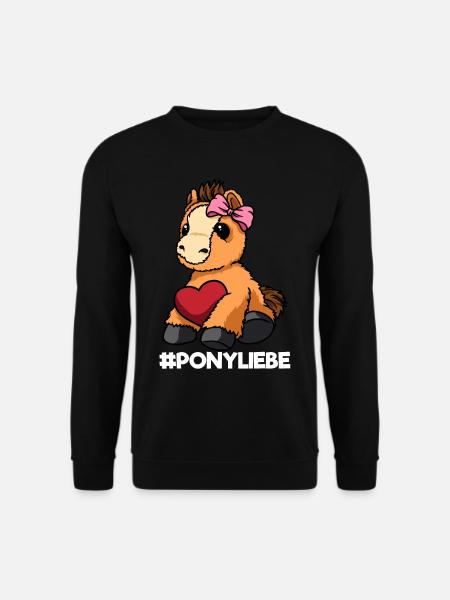 Ponyliebe Ponymama Pony Pferd Mama Herz - Unisex Pullover - Schwarz