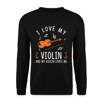 J’aime mon violon et mon violon m’aime - Sweat-shirt Unisexe - noir - Devant - Alina (178cm) & Michal (187cm)