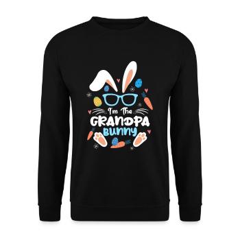 At The Grandpa Rabbit Easter Rabbit Ear Sunglass - Unisex Sweatshirt - black - Front - Alina (178cm) & Michal (187cm)