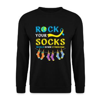 Rock Your Socks World Down Syndrome - Sweat-shirt Unisexe - noir - Devant - Alina (178cm) & Michal (187cm)