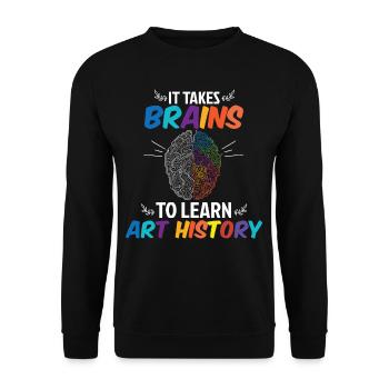 Brains To Learn Art History - Unisex Sweatshirt - black - Front - Alina (178cm) & Michal (187cm)