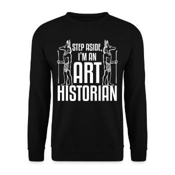 Art History Historian Egyptian God Pharao - Unisex Sweatshirt - black - Front - Alina (178cm) & Michal (187cm)