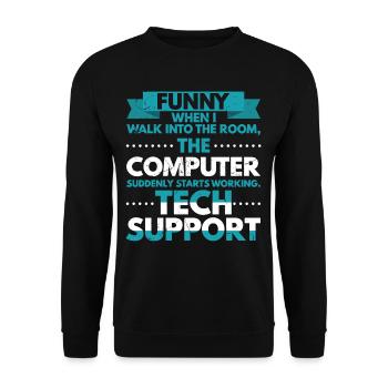 When I Enter The Room Computer Works - Unisex Sweatshirt - black - Front - Alina (178cm) & Michal (187cm)