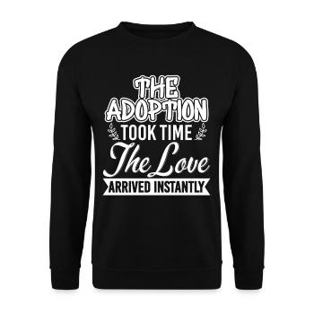 And Cute Adoption Love Arrived Instantly - Unisex Sweatshirt - black - Front - Alina (178cm) & Michal (187cm)