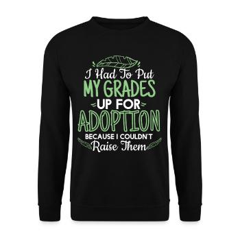 Grades Up For Adoption - Unisex Sweatshirt - black - Front - Alina (178cm) & Michal (187cm)