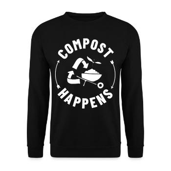 Composting Compost Worm Waste - Unisex Sweatshirt - black - Front - Alina (178cm) & Michal (187cm)