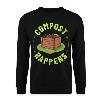 Composting Compost Worm Waste - Unisex Sweatshirt - black - Front - Alina (178cm) & Michal (187cm)