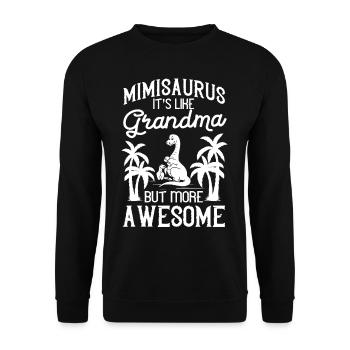Dinosaurier Oma Saurus Omasaurus Großmutter - Unisex Pullover - Schwarz - Vorne - Alina (178cm) & Michal (187cm)