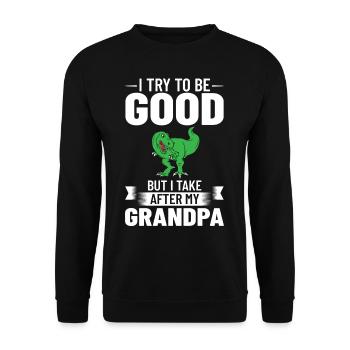 Grand-père dinosaure Grand-père Saurus Opasaurus - Sweat-shirt Unisexe - noir - Devant - Alina (178cm) & Michal (187cm)