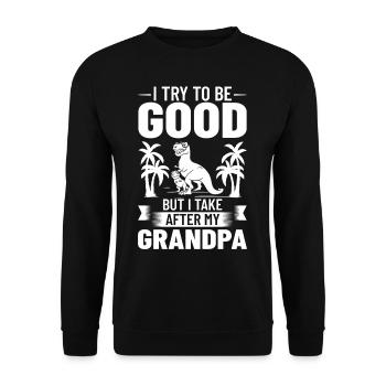 Grand-père dinosaure Grand-père Saurus Opasaurus - Sweat-shirt Unisexe - noir - Devant - Alina (178cm) & Michal (187cm)