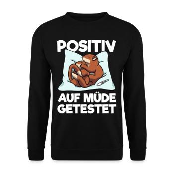 Eichhörnchen Positiv Auf Müde Getestet Schlafshirt - Unisex Pullover - Schwarz - Vorne - Alina (178cm) & Michal (187cm)