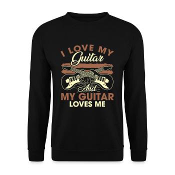 I Love My Guitar And My Guitar Loves Me - Unisex Sweatshirt - black - Front - Alina (178cm) & Michal (187cm)