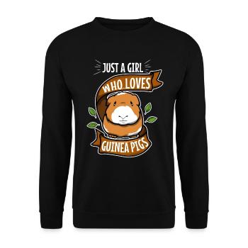 Just A Girl Who Love Guinea Pigs - Unisex Pullover - Schwarz - Vorne - Alina (178cm) & Michal (187cm)