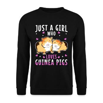 Juste une fille qui aime les cochons d’Inde - Sweat-shirt Unisexe - noir - Devant - Alina (178cm) & Michal (187cm)