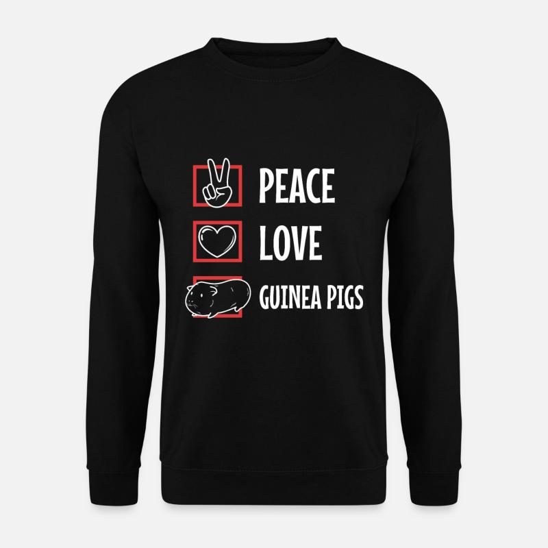 Peace love guinea pigs - Unisex Pullover - Schwarz
