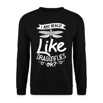 Dragonflies Flying Insect Quotes Entomologist - Unisex Sweatshirt - black - Front - Alina (178cm) & Michal (187cm)