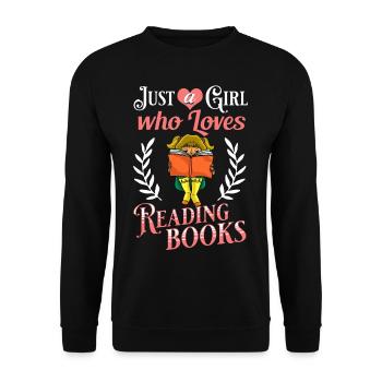 Book Girls Read Women Bookworm Librarian - Unisex Sweatshirt - black - Front - Alina (178cm) & Michal (187cm)