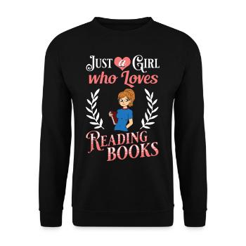 Book Girls Read Women Bookworm Librarian - Unisex Sweatshirt - black - Front - Alina (178cm) & Michal (187cm)