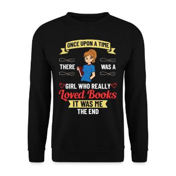 Book Girls Read Women Bookworm Librarian - Unisex Sweatshirt - black - Front - Alina (178cm) & Michal (187cm)