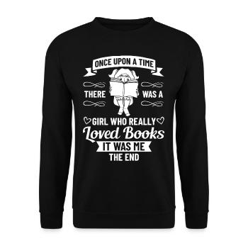Book Girls Read Women Bookworm Librarian - Unisex Sweatshirt - black - Front - Alina (178cm) & Michal (187cm)
