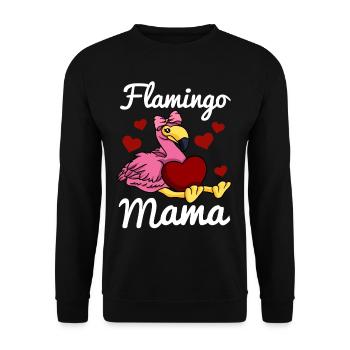 Flamingo Mama Heart Flamingo Love Flamingo Mama - Sweat-shirt Unisexe - noir - Devant - Alina (178cm) & Michal (187cm)